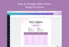 Ladystrategist Pale Lavender Invoice Canva Template Printable and Editable instagram canva templates social media templates etsy free canva templates