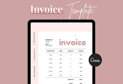 Ladystrategist Pale Pink Invoice Canva Template Printable and Editable instagram canva templates social media templates etsy free canva templates