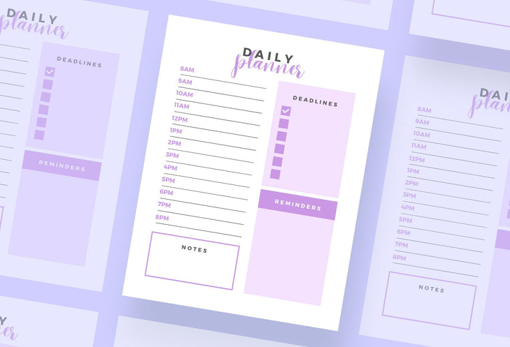 Ladystrategist Pastel Purple Daily Planner Printable and Editable Canva Template instagram canva templates social media templates etsy free canva templates