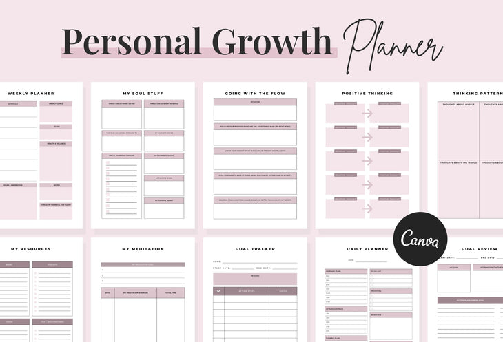 Ladystrategist Personal Growth Planner Canva Template instagram canva templates social media templates etsy free canva templates