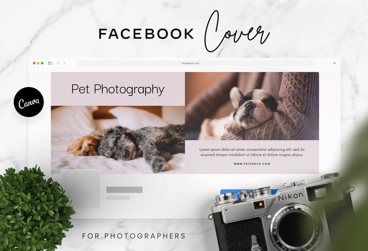 Ladystrategist Pet Facebook Cover for Photographers Editable Canva Template instagram canva templates social media templates etsy free canva templates