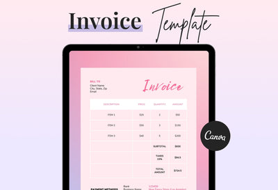 Ladystrategist Piggy Pink Invoice Canva Template Printable and Editable instagram canva templates social media templates etsy free canva templates