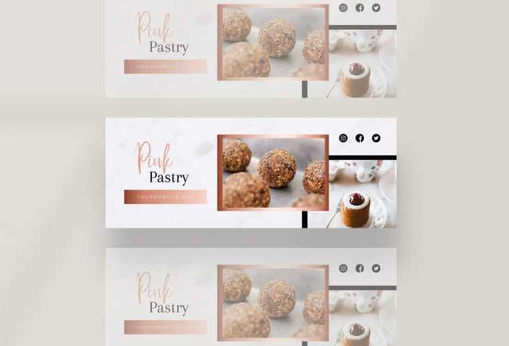 Ladystrategist Pink Pastry Facebook Cover Canva Template instagram canva templates social media templates etsy free canva templates