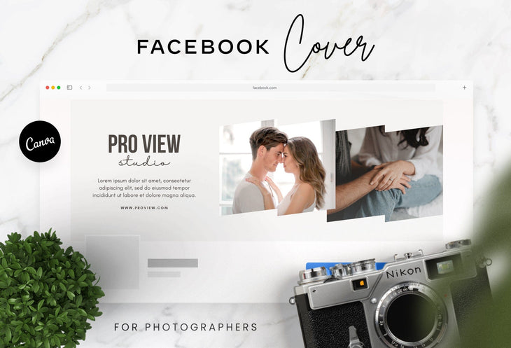 Ladystrategist Pro View Studio Facebook Cover for Photographers Editable Canva Template instagram canva templates social media templates etsy free canva templates
