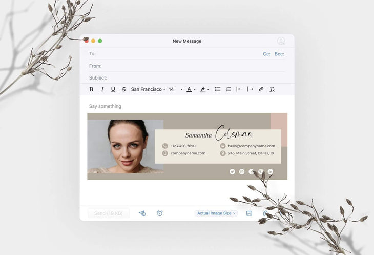 Ladystrategist Samantha Email Signature Template Editable Canva Template Rose Gold instagram canva templates social media templates etsy free canva templates