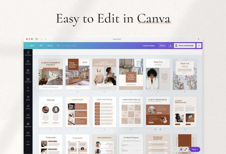 Ladystrategist Sand Client Goodbye Packet instagram canva templates social media templates etsy free canva templates