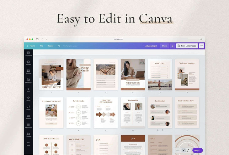 Ladystrategist Sand Services and Pricing Guide instagram canva templates social media templates etsy free canva templates