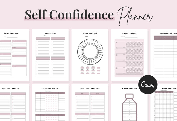 Ladystrategist Self Confidence Planner Canva Template instagram canva templates social media templates etsy free canva templates