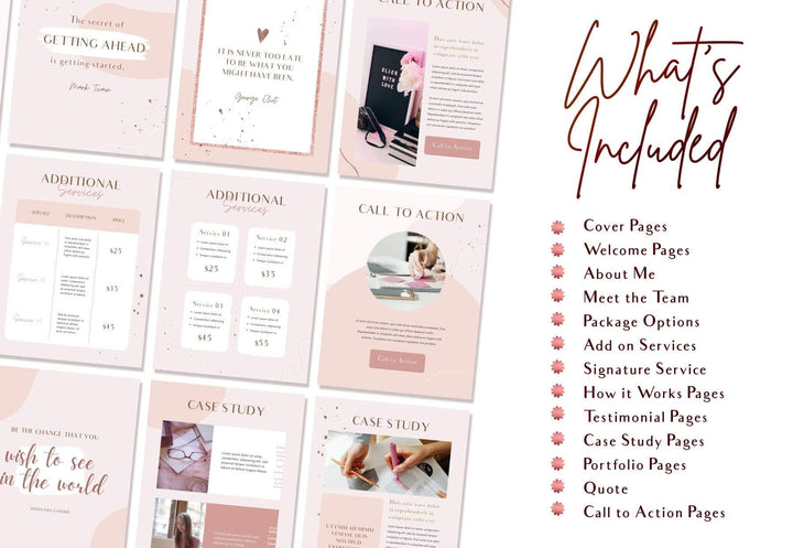 Ladystrategist Service and Pricing Guide Editable Canva Template - Rose Gold instagram canva templates social media templates etsy free canva templates