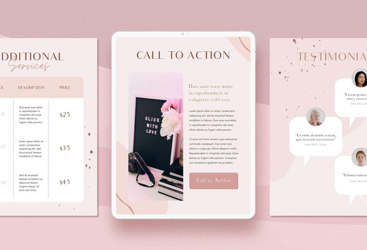 Ladystrategist Service and Pricing Guide Editable Canva Template - Rose Gold instagram canva templates social media templates etsy free canva templates