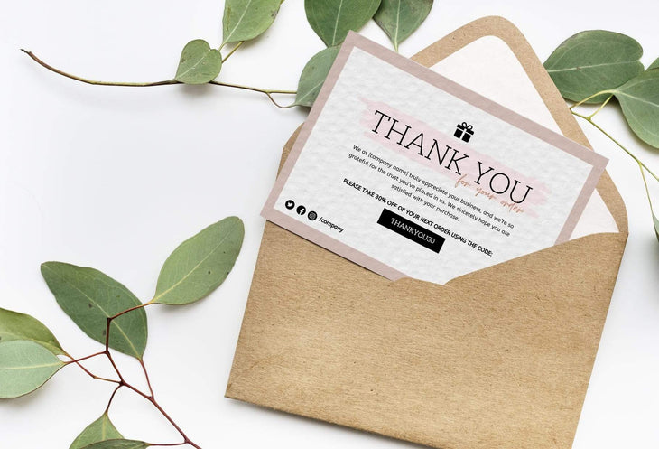 Ladystrategist Shirley Printable Thank You Card Packaging Insert Note Canva Template instagram canva templates social media templates etsy free canva templates