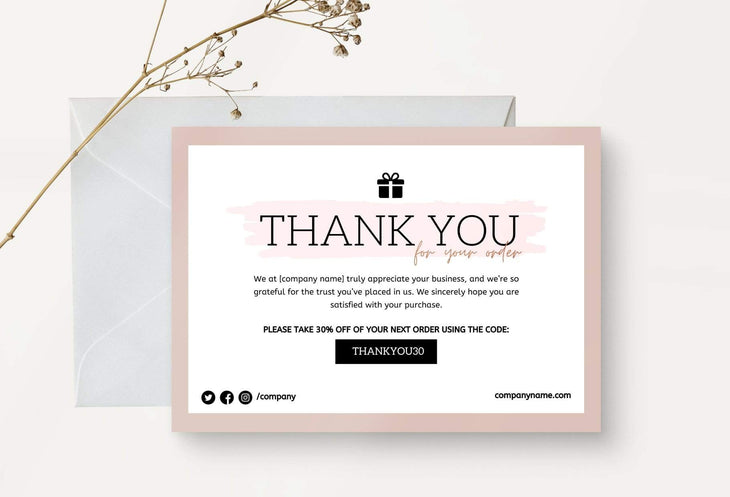 Ladystrategist Shirley Printable Thank You Card Packaging Insert Note Canva Template instagram canva templates social media templates etsy free canva templates