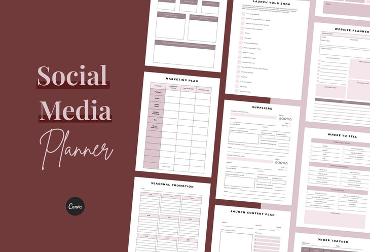 Ladystrategist Social Media Planner Canva Template instagram canva templates social media templates etsy free canva templates