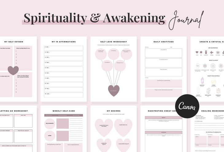 Ladystrategist Spirituality and Awakening Journal Canva Template instagram canva templates social media templates etsy free canva templates