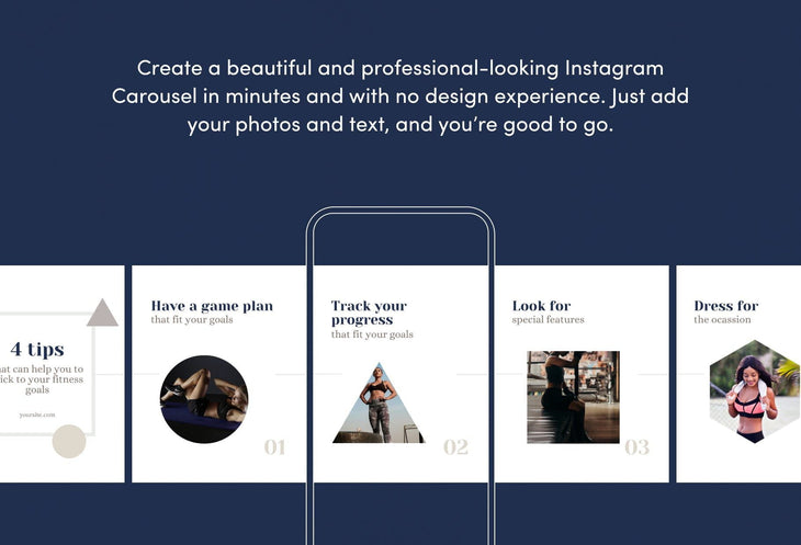 Ladystrategist Stella Fitness 6-Page Carousel Canva Template instagram canva templates social media templates etsy free canva templates
