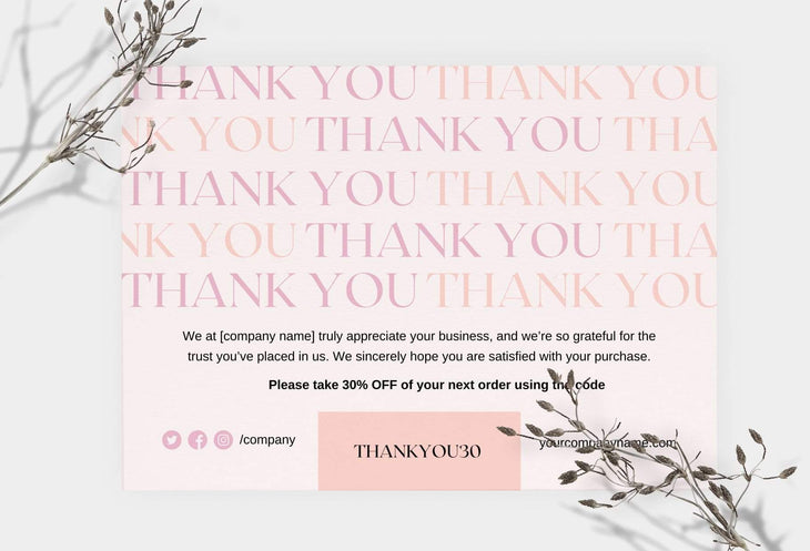 Ladystrategist Stephanie Printable Thank You Card Packaging Insert Note Canva Template instagram canva templates social media templates etsy free canva templates