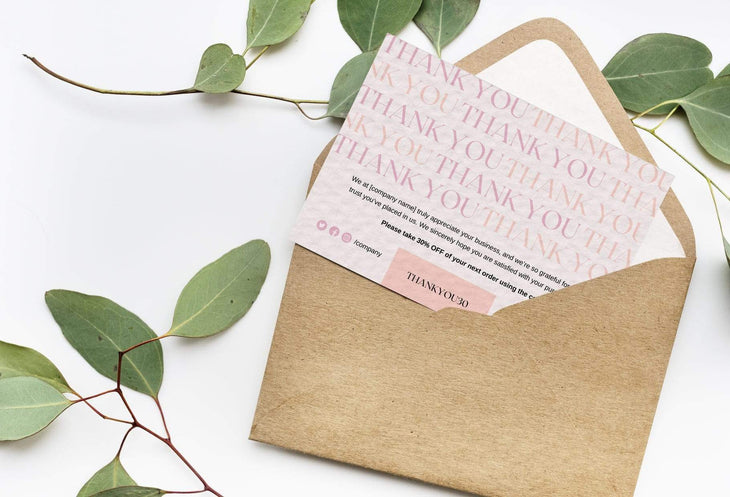 Ladystrategist Stephanie Printable Thank You Card Packaging Insert Note Canva Template instagram canva templates social media templates etsy free canva templates