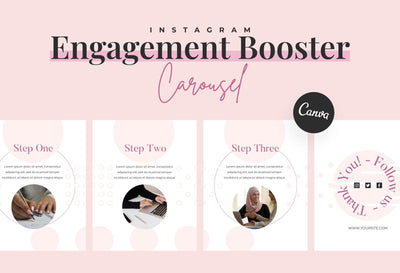 Ladystrategist Sugar Carousel Instagram Engagement Booster Canva Template instagram canva templates social media templates etsy free canva templates