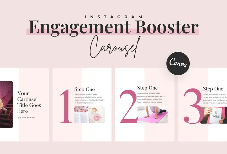 Ladystrategist Sunshine Carousel Instagram Engagement Booster Canva Template instagram canva templates social media templates etsy free canva templates