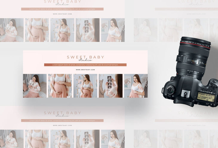 Ladystrategist Sweet Baby Studio Facebook Cover for Photographers Editable Canva Template instagram canva templates social media templates etsy free canva templates