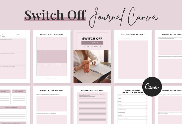 Ladystrategist Switch Off Journal Canva Template instagram canva templates social media templates etsy free canva templates