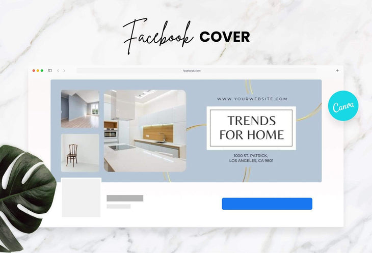 Ladystrategist Trends for home Facebook Cover Canva Template instagram canva templates social media templates etsy free canva templates