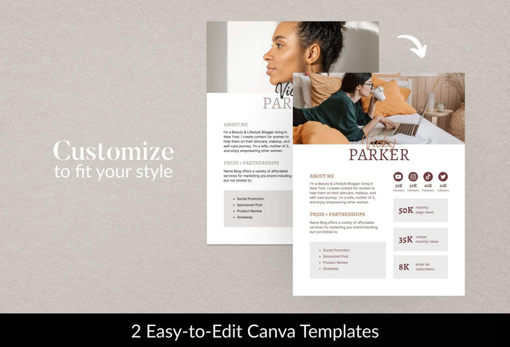 Ladystrategist Vicky Media Kit Canva Template for Influencers instagram canva templates social media templates etsy free canva templates