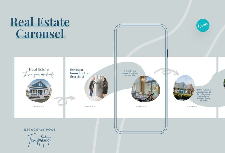 Ladystrategist Violet Real Estate 6-Page Carousel Canva Template instagram canva templates social media templates etsy free canva templates