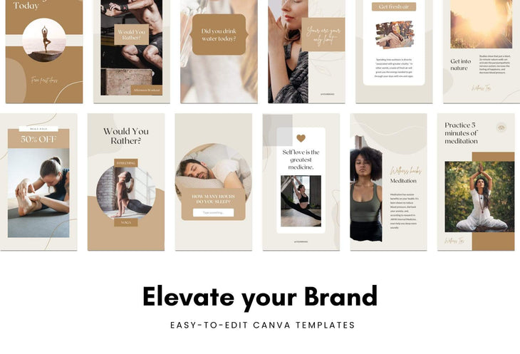 Ladystrategist Wellness Coach - 97 Done-for-You Wellness Instagram Stories - Fully Editable Canva Templates instagram canva templates social media templates etsy free canva templates