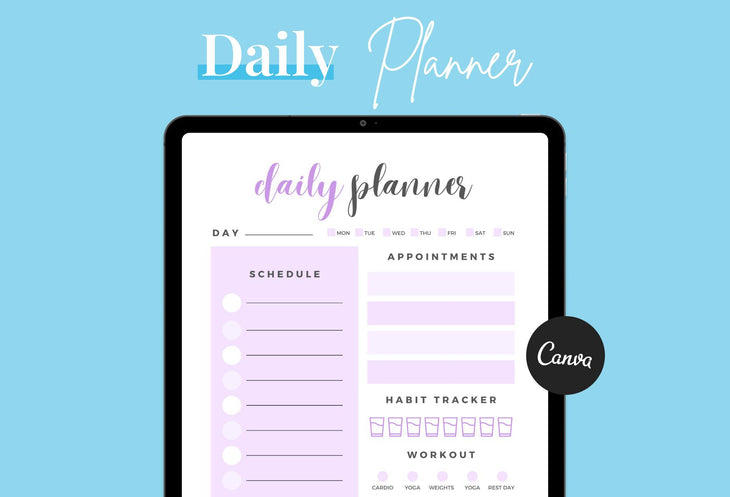Ladystrategist Wisteria Daily Planner Printable and Editable Canva Template instagram canva templates social media templates etsy free canva templates