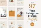 Ladystrategist YOGA Boho - 97 Done-for-You Yoga Instagram Stories - Fully Editable Canva Templates instagram canva templates social media templates etsy free canva templates