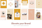 Ladystrategist YOGA Neutral - 97 Done-for-You Yoga Instagram Stories - Fully Editable Canva Templates instagram canva templates social media templates etsy free canva templates