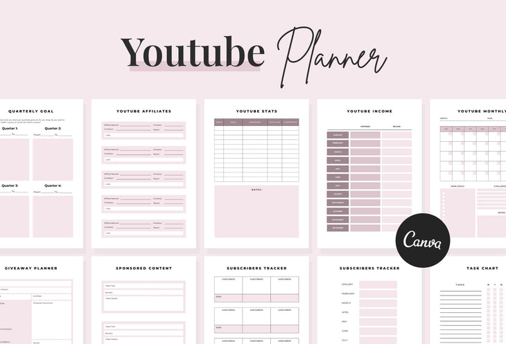 Ladystrategist Youtube Planner Canva Template instagram canva templates social media templates etsy free canva templates